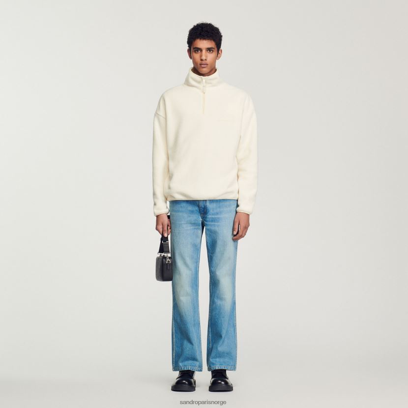 menn Sandro Paris ecru høyhalset fleece klær 6FN4LH623