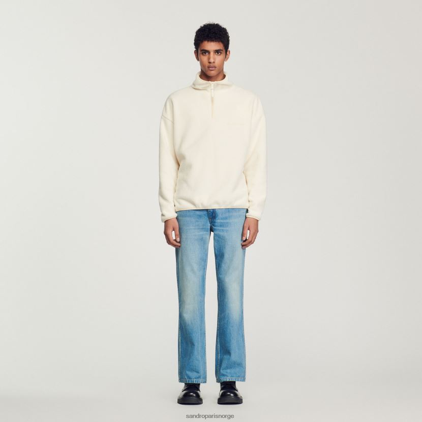 menn Sandro Paris ecru høyhalset fleece klær 6FN4LH623