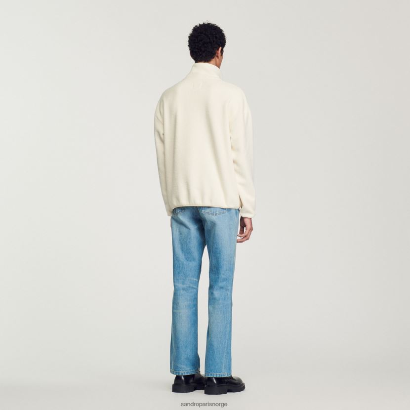 menn Sandro Paris ecru høyhalset fleece klær 6FN4LH623