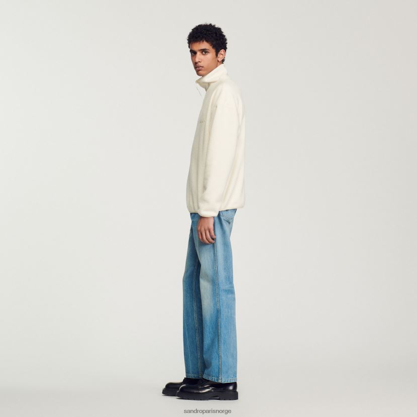menn Sandro Paris ecru høyhalset fleece klær 6FN4LH623