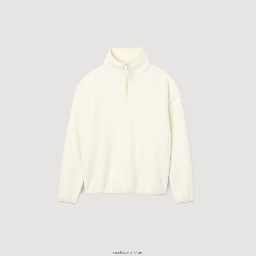 menn Sandro Paris ecru høyhalset fleece klær 6FN4LH623