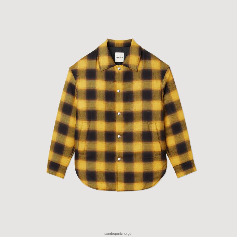 menn Sandro Paris gul vattert rutete jakke klær 6FN4LH828