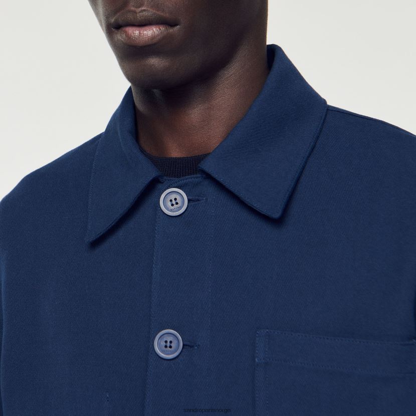 menn Sandro Paris marineblå arbeider jakke klær 6FN4LH767