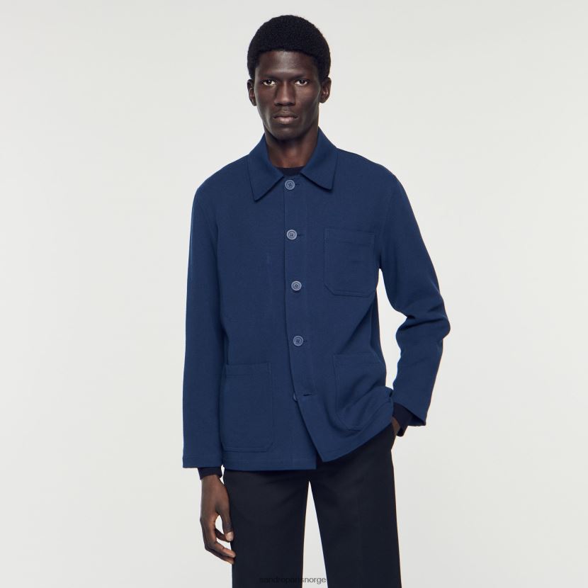 menn Sandro Paris marineblå arbeider jakke klær 6FN4LH767