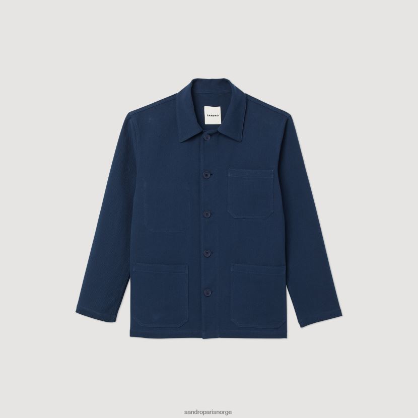 menn Sandro Paris marineblå arbeider jakke klær 6FN4LH767