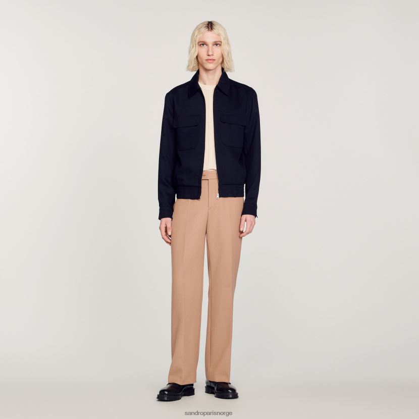 menn Sandro Paris marineblå flytende jakke klær 6FN4LH619