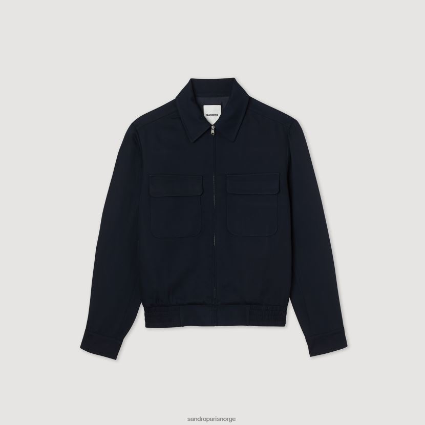 menn Sandro Paris marineblå flytende jakke klær 6FN4LH619