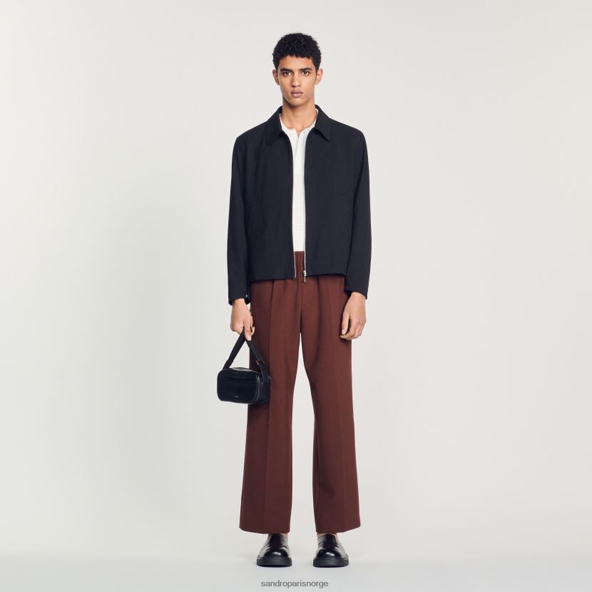 menn Sandro Paris svart jakke med glidelås klær 6FN4LH714