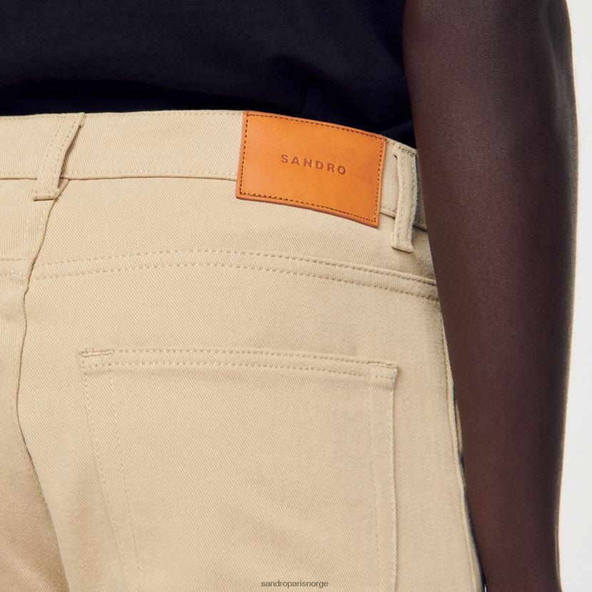 menn Sandro Paris beige rette bomullsjeans klær 6FN4LH647