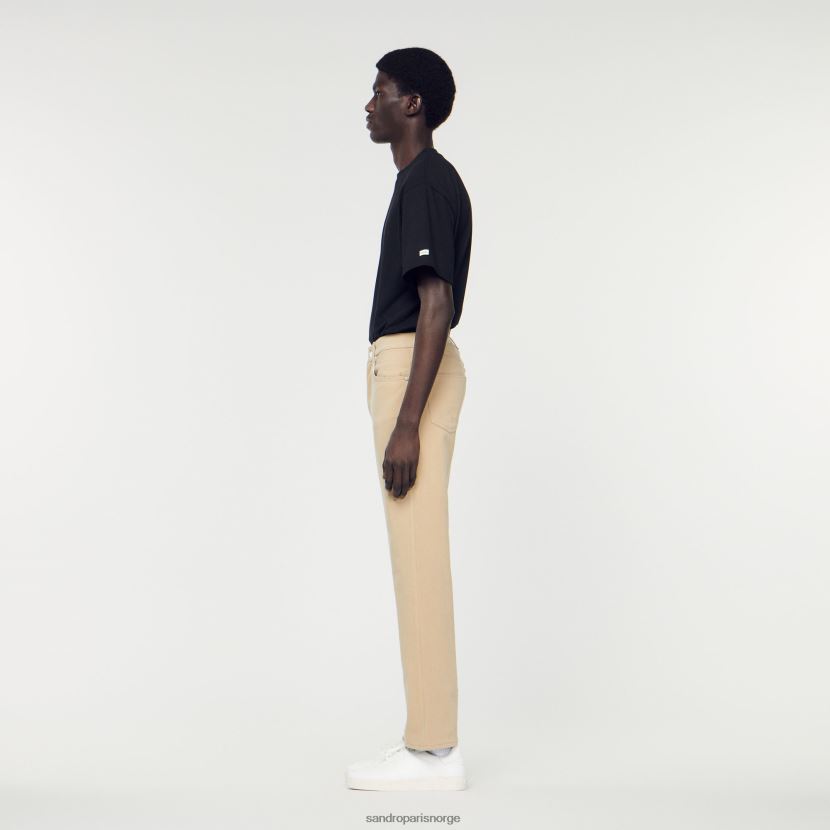 menn Sandro Paris beige rette bomullsjeans klær 6FN4LH647