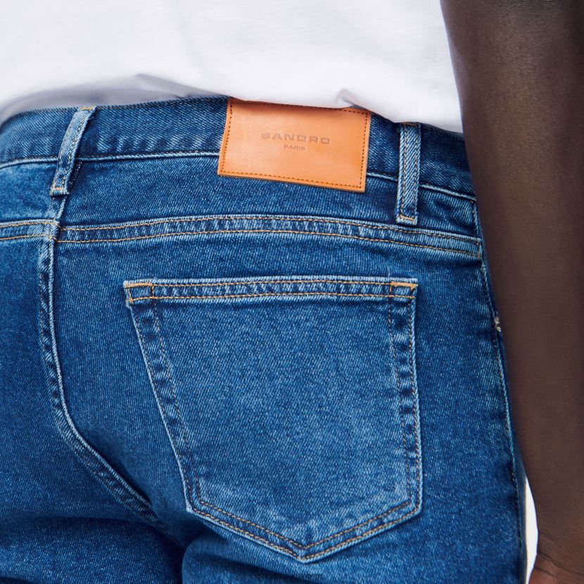 menn Sandro Paris blå vintage - denim vaskede jeans - slankt snitt klær 6FN4LH662