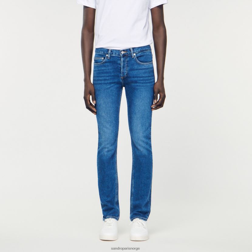 menn Sandro Paris blå vintage - denim vaskede jeans - slankt snitt klær 6FN4LH662