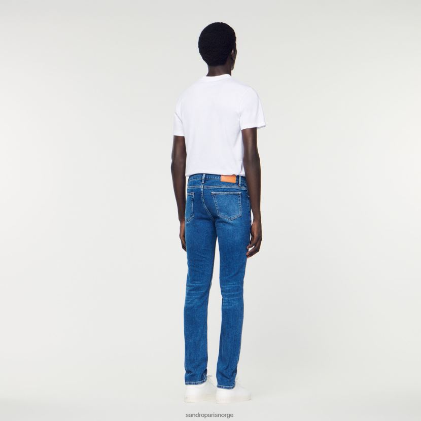 menn Sandro Paris blå vintage - denim vaskede jeans - slankt snitt klær 6FN4LH662