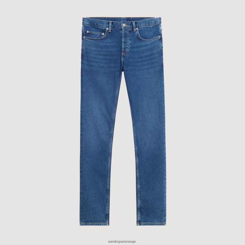 menn Sandro Paris blå vintage - denim vaskede jeans - slankt snitt klær 6FN4LH662