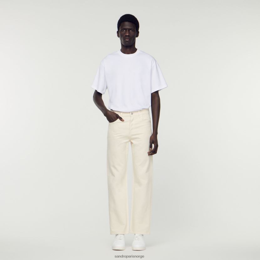 menn Sandro Paris ecru bomullsjeans klær 6FN4LH626