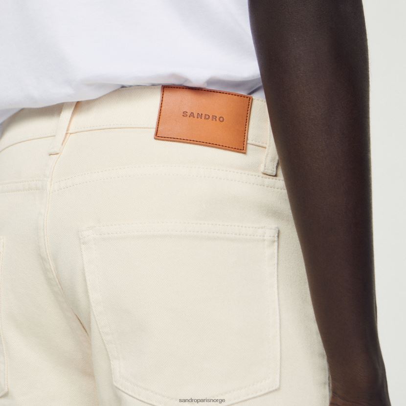 menn Sandro Paris ecru bomullsjeans klær 6FN4LH626