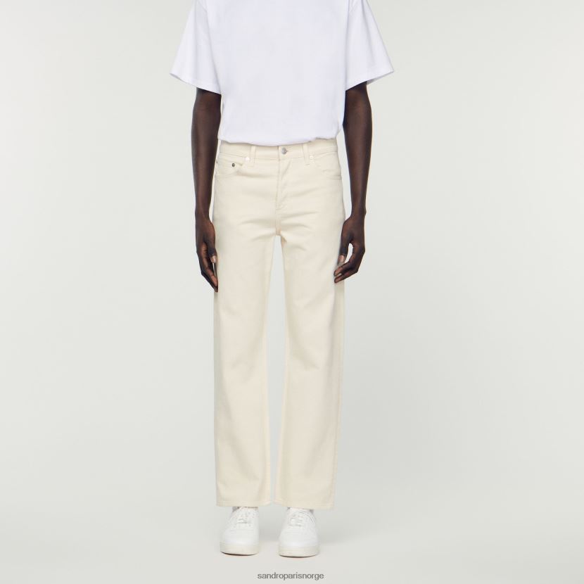 menn Sandro Paris ecru bomullsjeans klær 6FN4LH626