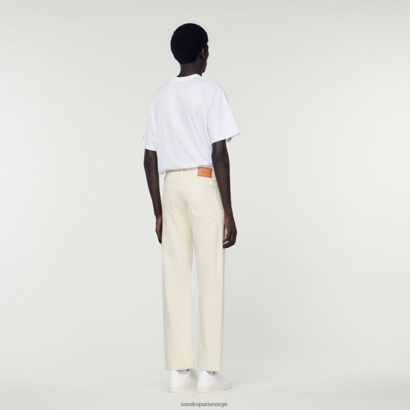 menn Sandro Paris ecru bomullsjeans klær 6FN4LH626