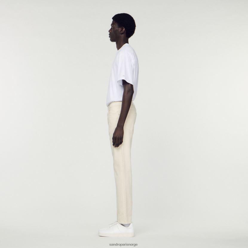 menn Sandro Paris ecru bomullsjeans klær 6FN4LH626