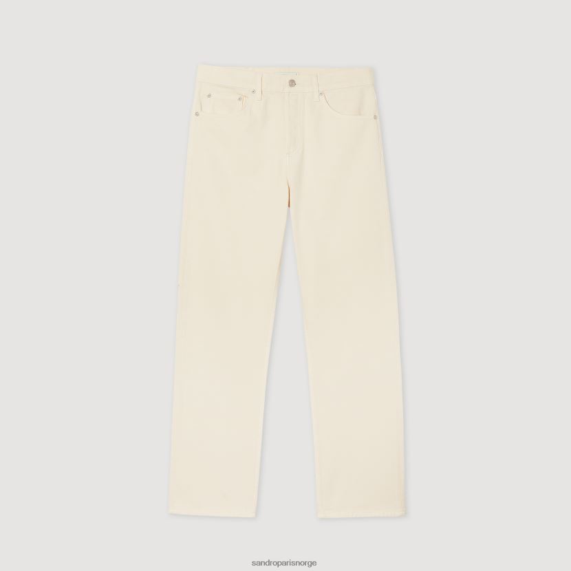 menn Sandro Paris ecru bomullsjeans klær 6FN4LH626