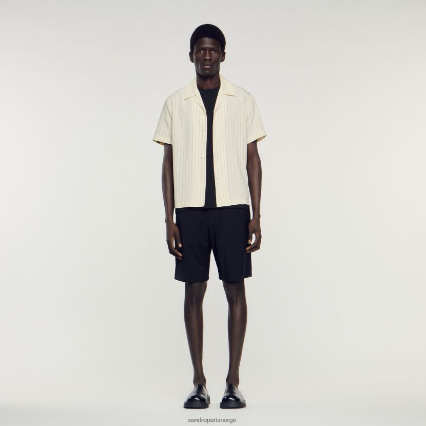 menn Sandro Paris beige Kortermet skjorte klær 6FN4LH784