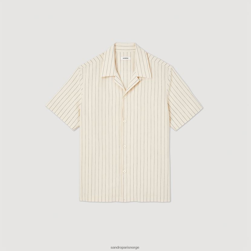 menn Sandro Paris beige Kortermet skjorte klær 6FN4LH784