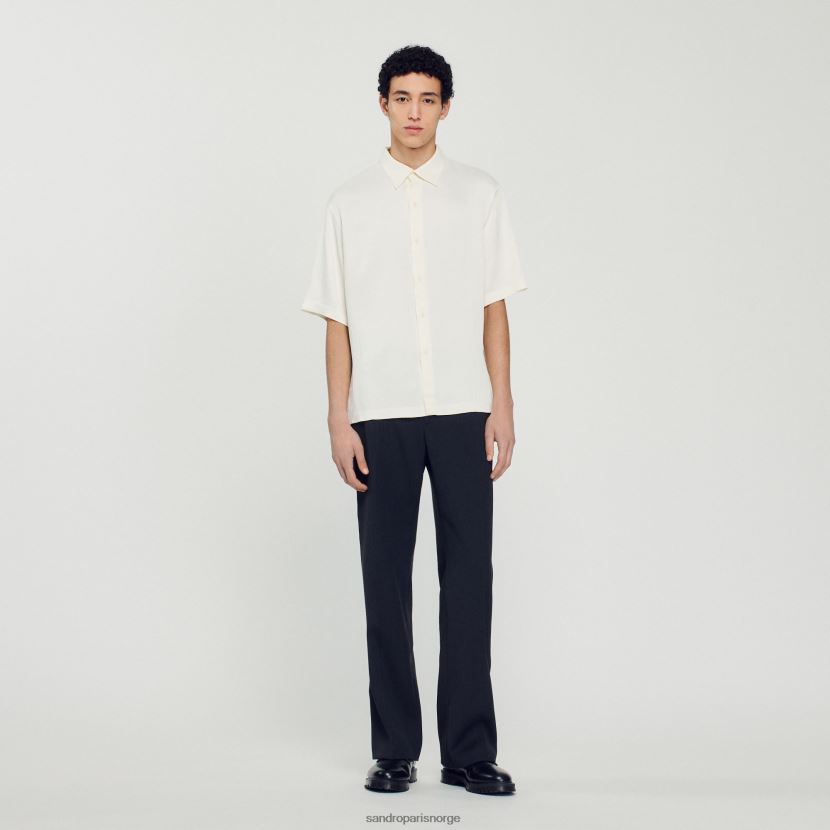 menn Sandro Paris ecru Kortermet skjorte klær 6FN4LH589