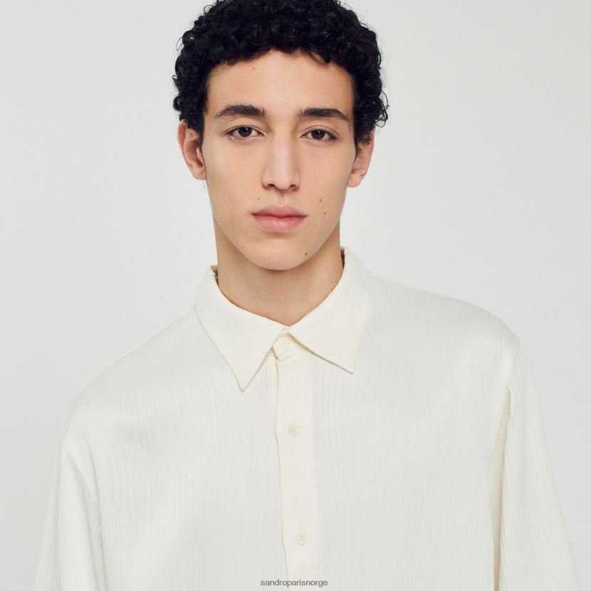 menn Sandro Paris ecru Kortermet skjorte klær 6FN4LH589