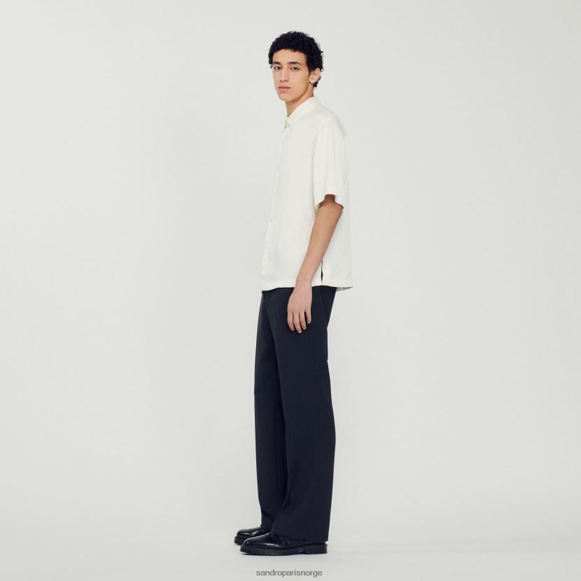 menn Sandro Paris ecru Kortermet skjorte klær 6FN4LH589