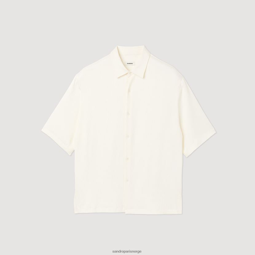 menn Sandro Paris ecru Kortermet skjorte klær 6FN4LH589