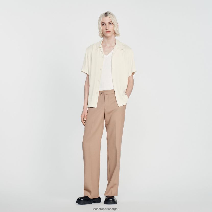 menn Sandro Paris ecru Kortermet skjorte klær 6FN4LH818