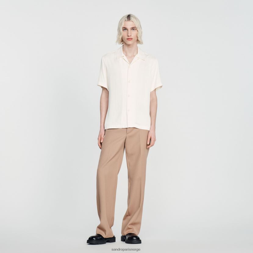 menn Sandro Paris ecru Kortermet skjorte klær 6FN4LH818