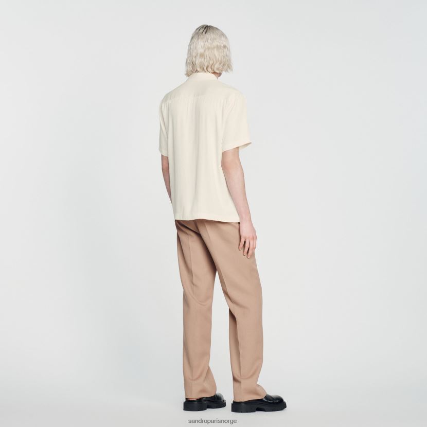 menn Sandro Paris ecru Kortermet skjorte klær 6FN4LH818