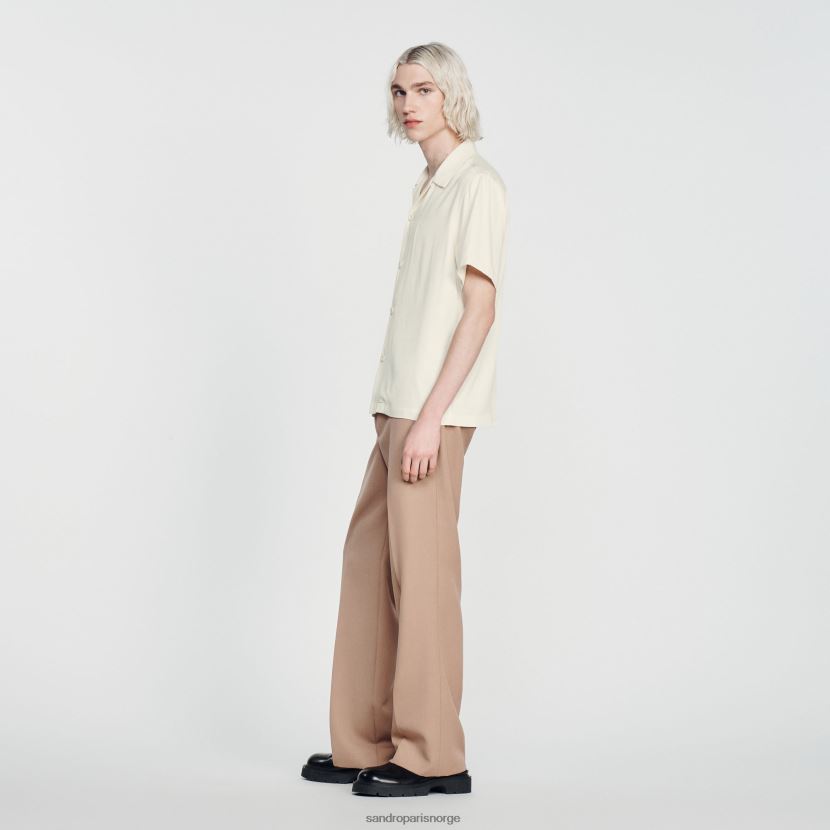 menn Sandro Paris ecru Kortermet skjorte klær 6FN4LH818