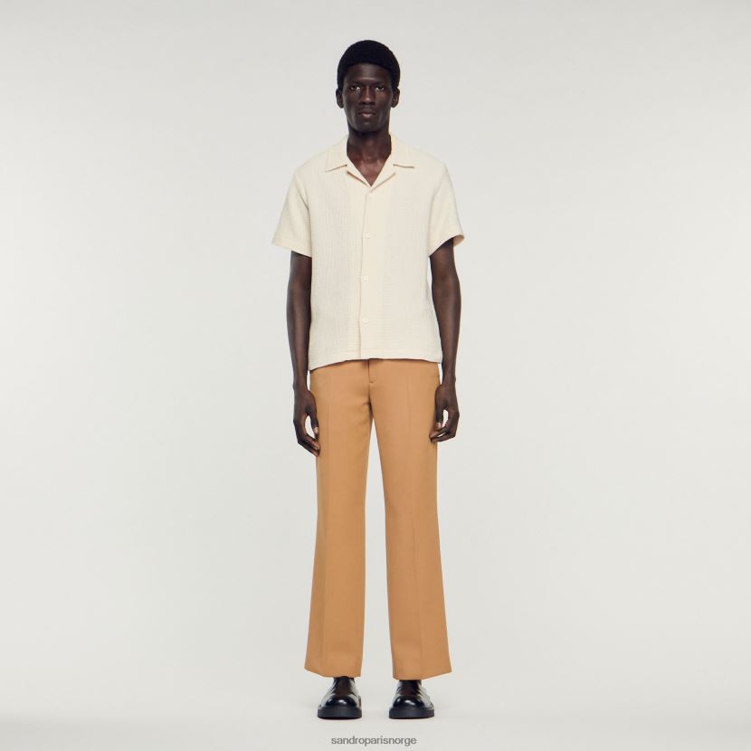 menn Sandro Paris ecru honeycomb skjorte klær 6FN4LH609