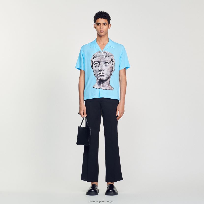 menn Sandro Paris himmelblå statue skjorte klær 6FN4LH722