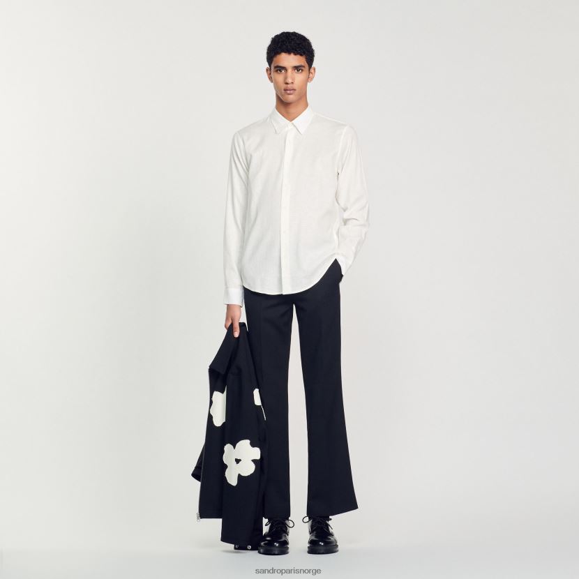 menn Sandro Paris hvit klassisk skjorte klær 6FN4LH756