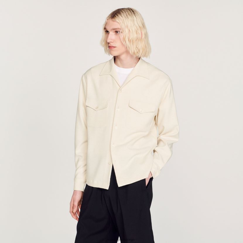 menn Sandro Paris hvit løs skjorte klær 6FN4LH708