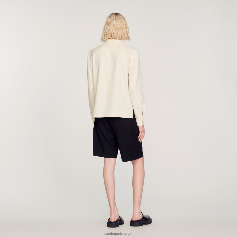 menn Sandro Paris hvit løs skjorte klær 6FN4LH708