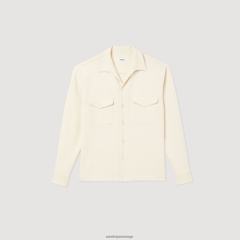 menn Sandro Paris hvit løs skjorte klær 6FN4LH708