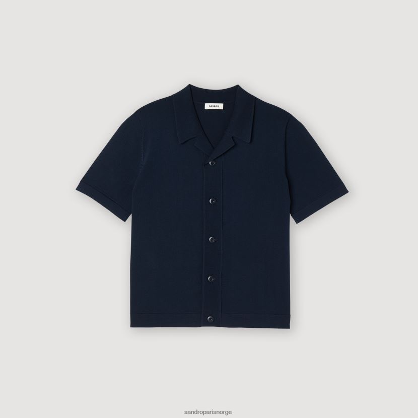 menn Sandro Paris marineblå Kortermet skjorte klær 6FN4LH697