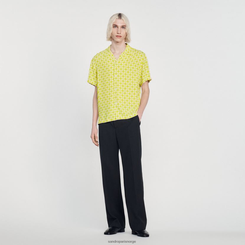 menn Sandro Paris én farge flytende kortermet skjorte klær 6FN4LH781