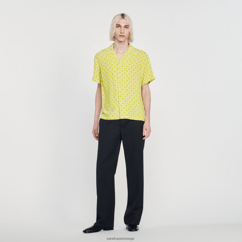 menn Sandro Paris én farge flytende kortermet skjorte klær 6FN4LH781