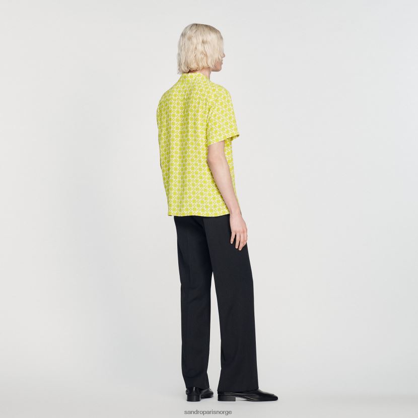 menn Sandro Paris én farge flytende kortermet skjorte klær 6FN4LH781