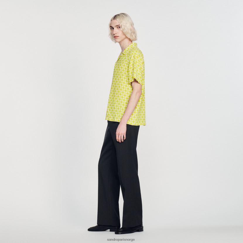 menn Sandro Paris én farge flytende kortermet skjorte klær 6FN4LH781