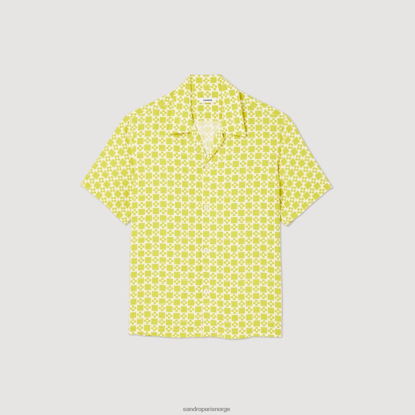 menn Sandro Paris én farge flytende kortermet skjorte klær 6FN4LH781