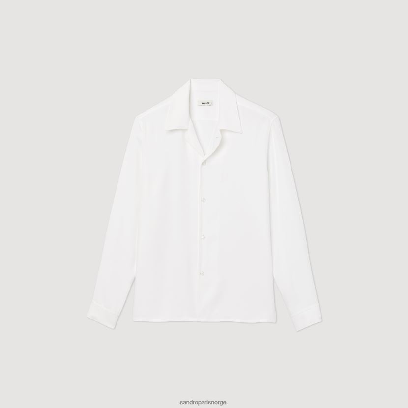 menn Sandro Paris én farge flytende skjorte med spredt krage klær 6FN4LH744