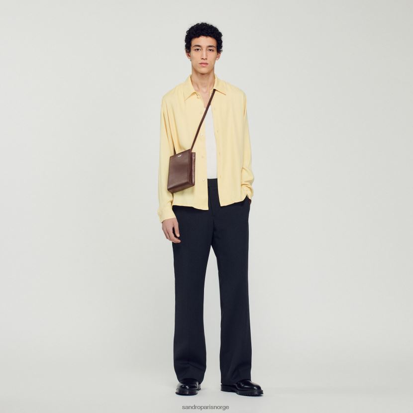 menn Sandro Paris én farge flytende skjorte med spredt krage klær 6FN4LH780