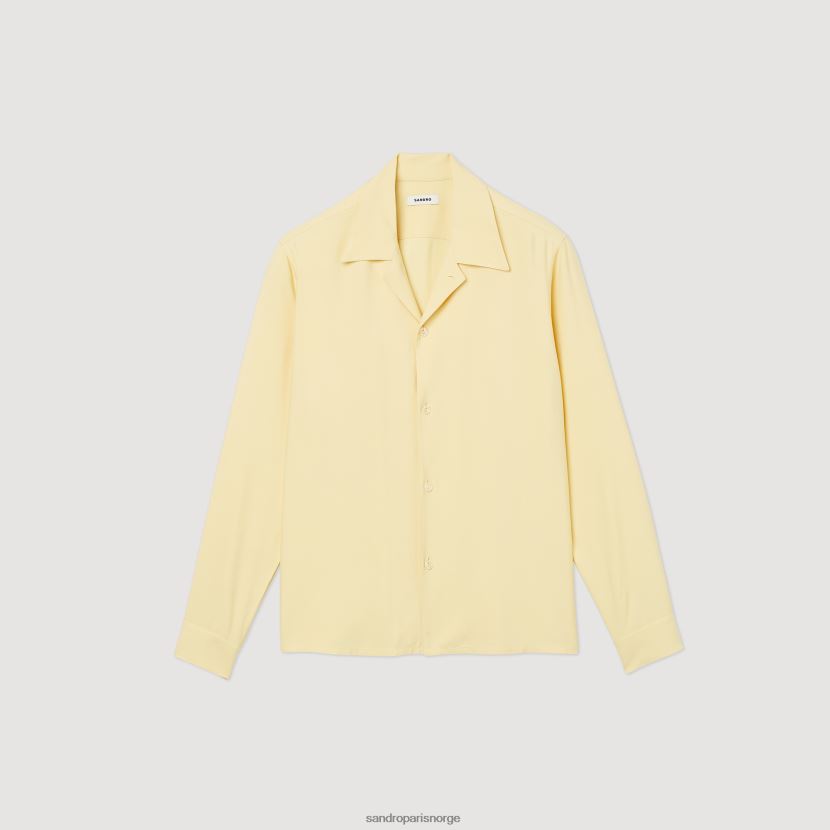 menn Sandro Paris én farge flytende skjorte med spredt krage klær 6FN4LH780