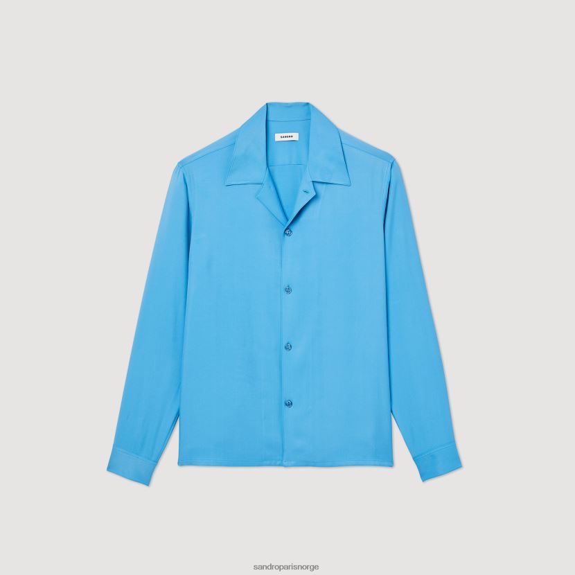 menn Sandro Paris én farge flytende skjorte med spredt krage klær 6FN4LH787